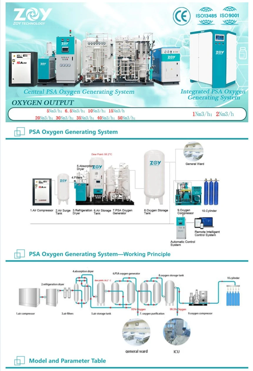 High Pure O2 Generator Oxygen Making Machine Gas Filling Machine Plant for Hospital and Home Use
